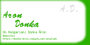 aron donka business card