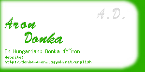 aron donka business card